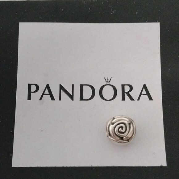 Pandora Sterling Silver Rose Bud Charm Bead 790394 ALE 925 - Picture 2 of 4